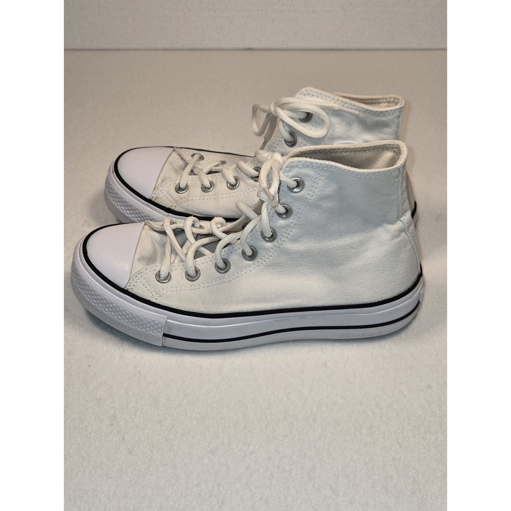 Converse Chuck Taylor All Star Lift Platform High Top Sneakers White Size 7.5 - Picture 3 of 6